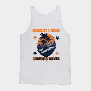 Beach Vibes, Crashing Waves Tank Top